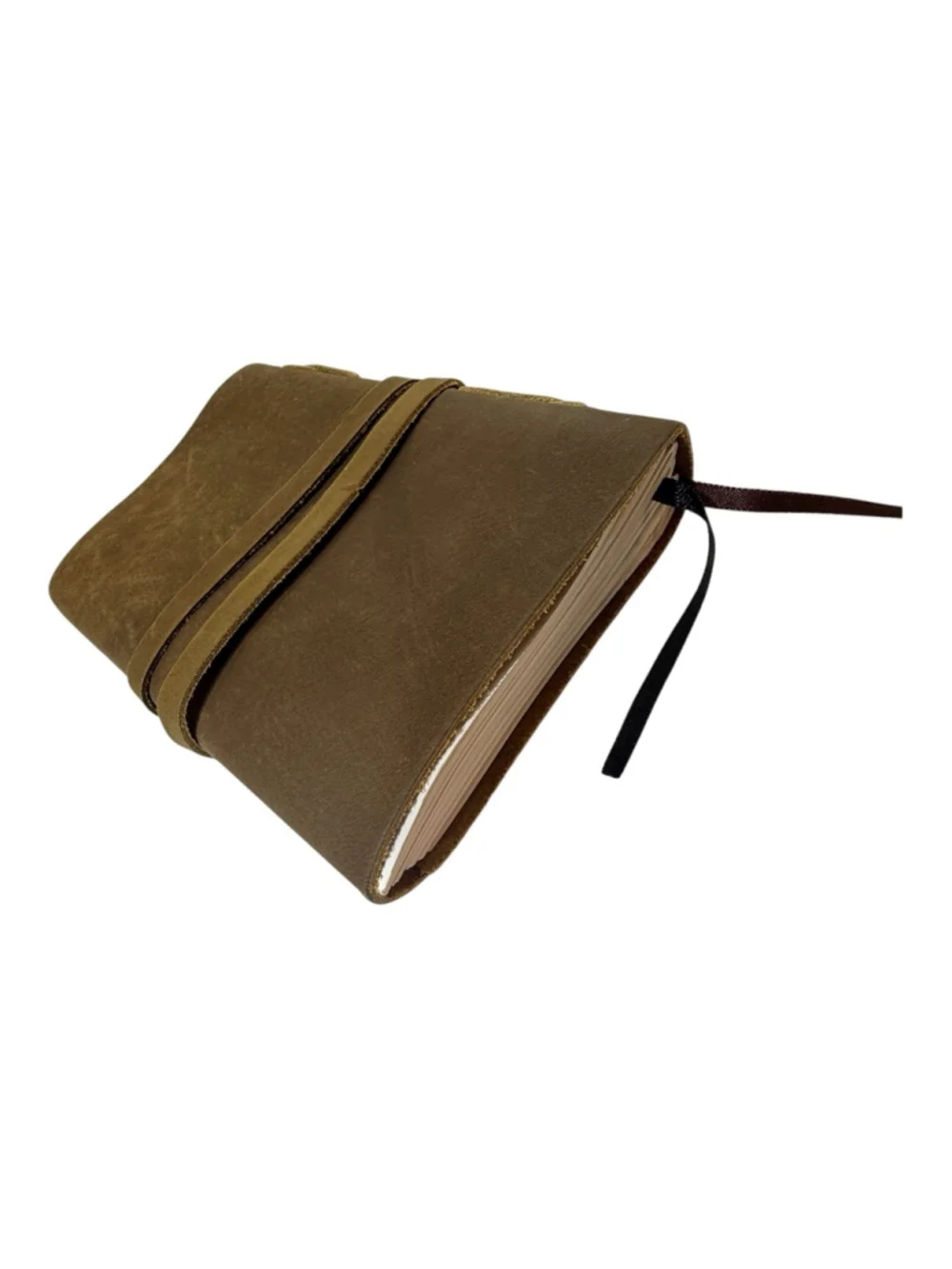Vintage Style Leather Journal 5x7 New Wrap Tie Notebook Rustic Handmade Look